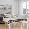 Ethnic Authentic Retro Ottoman Turkish Kilim Tradional Figures Border Cream Background Pattern Tablecloth, Modern Dining Accent Table Cover