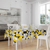 Yellow Gray Black Abstract Triangles Geometric Pattern Table Cloth, Modern Dining Accent Table Cover, Modern Minimal Home Decor