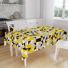 Yellow Gray Black Abstract Triangles Geometric Pattern Table Cloth, Modern Dining Accent Table Cover, Modern Minimal Home Decor
