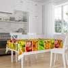 Colroful Fresh Vegetables Fruits Pattern Tablecloth, Modern Dining Accent Table Cover, Modern Kitchen Home Decor