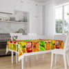 Colroful Fresh Vegetables Fruits Pattern Tablecloth, Modern Dining Accent Table Cover, Modern Kitchen Home Decor