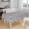 Red Tulips Floral Flowers Spring Botanical Ottoman Turkish Tablecloth, Modern Dining Accent Table Cover, Modern Kitchen Home Decor