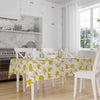 Yellow Daisy Floral Flowers Botanical Summer Tablecloth, Modern Dining Accent Table Cover, Modern Kitchen Home Decor