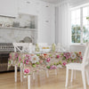Pink White Peal Floral Flowers Botanical Summer Tablecloth, Modern Dining Accent Table Cover, Modern Kitchen Home Decor