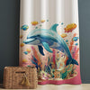 Dolphin Nursery Curtains, Under Sea Theme Kids Room Window Drapes, Custom Size, Girls Room Decor, Gift Pillow Covers