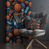 Kids Basketball Balls Curtains & Gift Pillow Covers, Custom Size Nursery Drapes, Sports Room Decor for Boys’ Bedroom Window Treatment