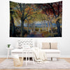 Autumn Forest Tapestry - Large Mountain Wall Hanging, Living Room Decor, Tree Landscape Scene, Nature Photo Wall Art