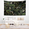Green Botanical Tapestry Wall Hanging, Wild Flower Floral Home Decor, Cozy Fall Living Room Decor, Bedroom Nature Wall Accent