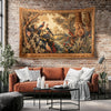 Medieval Tapestry  Garden of Birds Wall Hanging Vintage French Garden Floral Woven Antique Tapestry French Country Decor European Tapestry