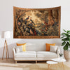 Medieval Tapestry  Garden of Birds Wall Hanging Vintage French Garden Floral Woven Antique Tapestry French Country Decor European Tapestry