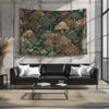 Nature Botanical Forest Tapestry – Green Brown Woodland Tree Wall Art, Aesthetic Home Decor, Tree Tapestry for Living Room Bedroom