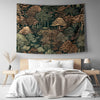 Nature Botanical Forest Tapestry – Green Brown Woodland Tree Wall Art, Aesthetic Home Decor, Tree Tapestry for Living Room Bedroom
