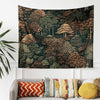Nature Botanical Forest Tapestry – Green Brown Woodland Tree Wall Art, Aesthetic Home Decor, Tree Tapestry for Living Room Bedroom