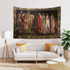 Medieval French Tapestry Wall Art - Departure of the Knights of Camelot, 15th Century Antique Decor, Historical Medieval Art Textile