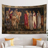 Medieval French Tapestry Wall Art - Departure of the Knights of Camelot, 15th Century Antique Decor, Historical Medieval Art Textile