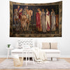 Medieval French Tapestry Wall Art - Departure of the Knights of Camelot, 15th Century Antique Decor, Historical Medieval Art Textile