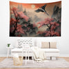 Japanese Art Landscape Tapestry, Nature Tapestry Wall Hanging, Sunset Tapestry, Mountain Forest Landscape Tapestries for Living Room Decor