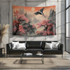 Japanese Art Landscape Tapestry, Nature Tapestry Wall Hanging, Sunset Tapestry, Mountain Forest Landscape Tapestries for Living Room Decor