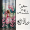 Pink Princess Floral Flowers Balloons Kids Curtains & Gift Pillow Covers, Custom Nursery Drapes, Girls’ Bedroom Window Treatment Room Decor