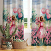 Pink Princess Floral Flowers Balloons Kids Curtains & Gift Pillow Covers, Custom Nursery Drapes, Girls’ Bedroom Window Treatment Room Decor