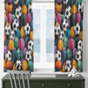 Colorful Balls Kids Curtains & Gift Pillow Covers, Custom Sports Ball Nursery Drapes, Child Bedroom Window Treatment Decor