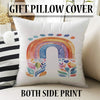 Colorful Rainbow Floral Flowers Kids Curtains & Gift Pillow Covers, Custom Nursery Drapes, Child Bedroom Window Treatment Decor
