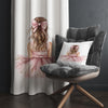 Cute Pink Ballerina Princess Kids Curtains & Pillow Covers, Custom Nursery Drapes, Room Decor for Girls Bedroom Window Treatment