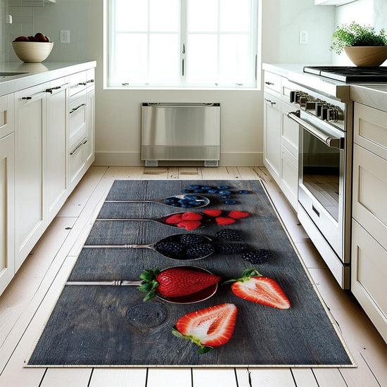 Fruits Theme Non-Slip Kitchen Runner Rug - Washable Floor Mat, Modern Home Decor Kitchen Mat, Durable Anti-Fatigue Mat