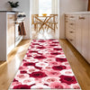 Pink Red Roses Kitchen Runner Rug, Washable Non-Slip Floral Floor Mat, Modern Anti-Fatigue Home Decor Kitchen Mat