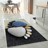 Blue Foot Spa Stones Washable Non-Slip Kitchen Runner Rug, Modern Home Decor Floor Mat, Durable Kitchen Mat