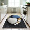 Blue Foot Spa Stones Washable Non-Slip Kitchen Runner Rug, Modern Home Decor Floor Mat, Durable Kitchen Mat