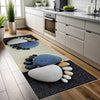 Blue Foot Spa Stones Washable Non-Slip Kitchen Runner Rug, Modern Home Decor Floor Mat, Durable Kitchen Mat