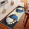 Blue Foot Spa Stones Washable Non-Slip Kitchen Runner Rug, Modern Home Decor Floor Mat, Durable Kitchen Mat