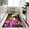 Spa Stone Candles Kitchen Runner Rug - Non-Slip, Washable Floor Mat with Floral Design, Modern Home Decor Kitchen Mat