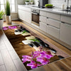 Spa Stone Candles Kitchen Runner Rug - Non-Slip, Washable Floor Mat with Floral Design, Modern Home Decor Kitchen Mat