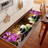 Spa Stone Candles Kitchen Runner Rug - Non-Slip, Washable Floor Mat with Floral Design, Modern Home Decor Kitchen Mat