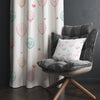 Nursery Curtains Pink Green Balloons Hearts, Custom Baby Room Drapes & Gift Pillow Covers, Cute Bedroom Window Treatment Decor