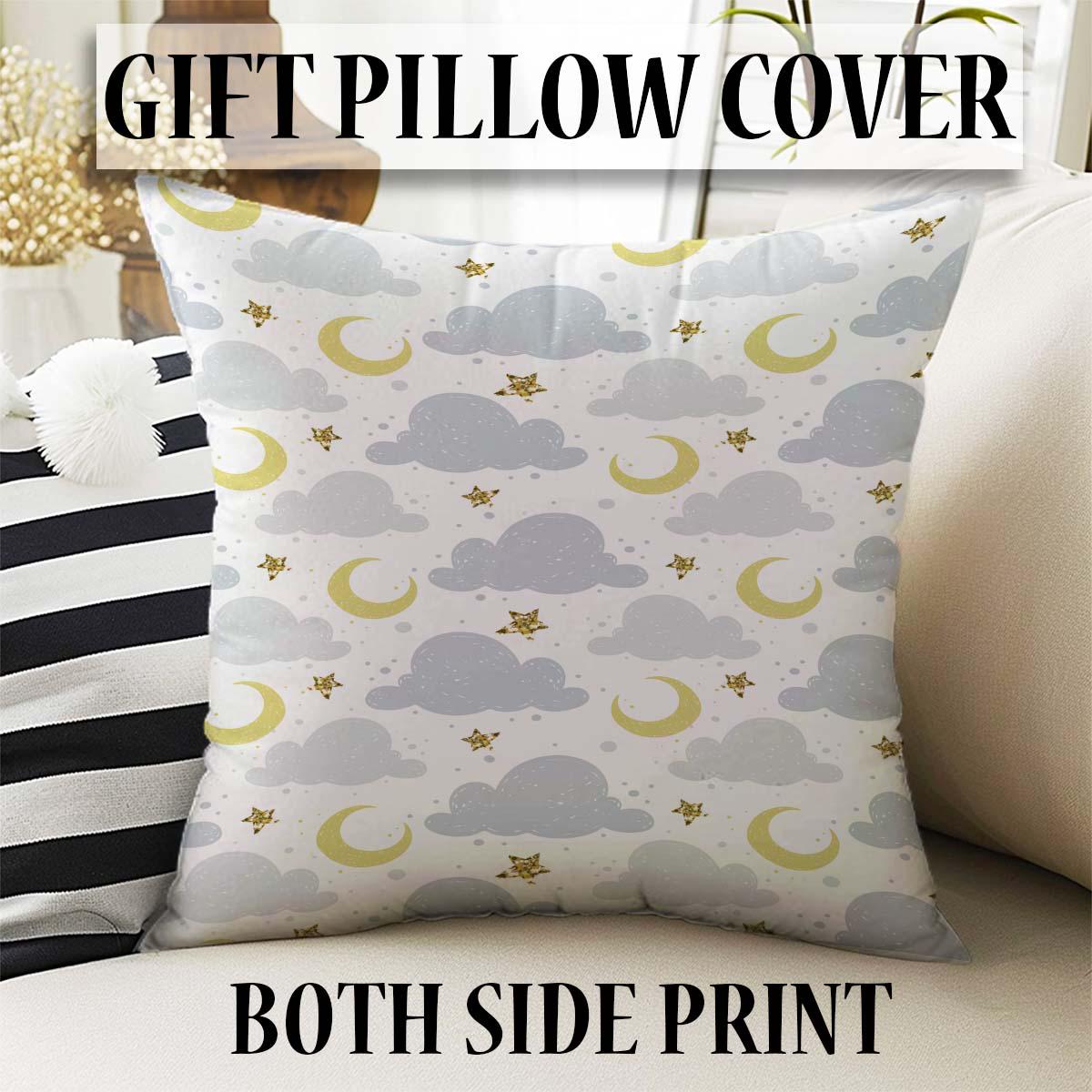 Cute Moon Stars Clouds  Baby Nursery Curtains , Custom Baby Room Drapes, Gift Pillow Covers, Cute Bedroom Window Treatment Decor