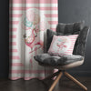 Cute Pink Flamingo Animal Girl Nursery Curtains – Custom Kids Room Drapes & Cute Bedroom Window Treatment Decor with Gift Pillow Covers