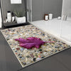 Stone Purple Leaf Bathroom Rug - Floral Non Slip Bath Mat, Quick Dry Washable Toilet Mat, Soft Modern Bathroom Decor