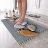 Gray Foot Stones Bathroom Rug - Non Slip Bath Mat, Quick Dry Washable Toilet Mat, Soft Modern Bathroom Decor