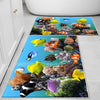 Colorful Tropical Fishes Bathroom Rug - Under Sea Non Slip Bath Mat, Quick Dry Washable Toilet Mat, Soft Modern Bathroom Decor