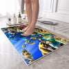 Under Sea Fishes Bathroom Rug - Tropical Aquarium Non Slip Bath Mat, Quick Dry Washable Toilet Mat, Soft Modern Bathroom Decor