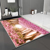 Pink Tree Leaves Forest Path Bathroom Rug - Non Slip Bath Mat, Quick Dry Washable Toilet Mat, Soft Modern Bathroom Decor