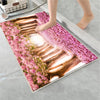Pink Tree Leaves Forest Path Bathroom Rug - Non Slip Bath Mat, Quick Dry Washable Toilet Mat, Soft Modern Bathroom Decor