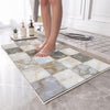 Gray Marble Stones Tiles Bathroom Rug - Non Slip Bath Mat, Quick Dry Washable Toilet Mat, Soft Modern Bathroom Decor