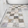 Gray Marble Stones Tiles Bathroom Rug - Non Slip Bath Mat, Quick Dry Washable Toilet Mat, Soft Modern Bathroom Decor