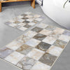 Gray Marble Stones Tiles Bathroom Rug - Non Slip Bath Mat, Quick Dry Washable Toilet Mat, Soft Modern Bathroom Decor