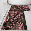 Pink ivy Roses on Wall Bathroom Rug - Floral Flowers Non Slip Bath Mat, Quick Dry Washable Toilet Mat, Soft Modern Bathroom Decor