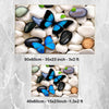 Black White Pebble Stones Blue Butterfly Bathroom Rug - Floral Non Slip Bath Mat, Quick Dry Washable Toilet Mat, Soft Modern Bathroom Decor
